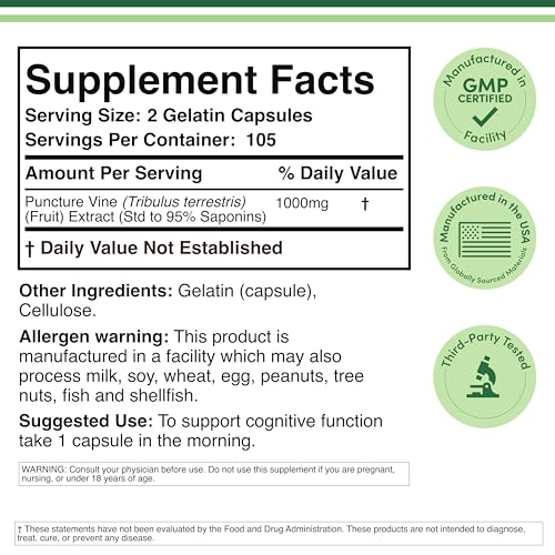 Double Wood Tribulus label close-up highlights 95% saponins content for potency
