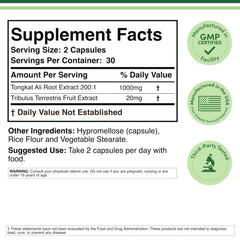 Double Wood Tribulus Terrestris 20mg capsule with potential male energy support