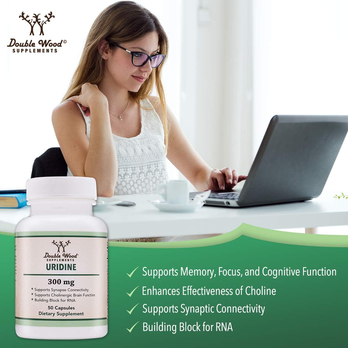 Double Wood Uridine Monophosphate on desk suggesting daily routine