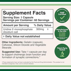 Double Wood Uridine Monophosphate label close-up highlighting testing