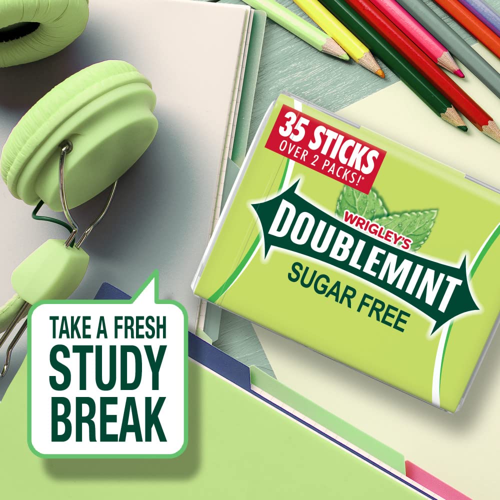 Doublemint mega-pack display on shelf emphasizing familiar mint flavor option