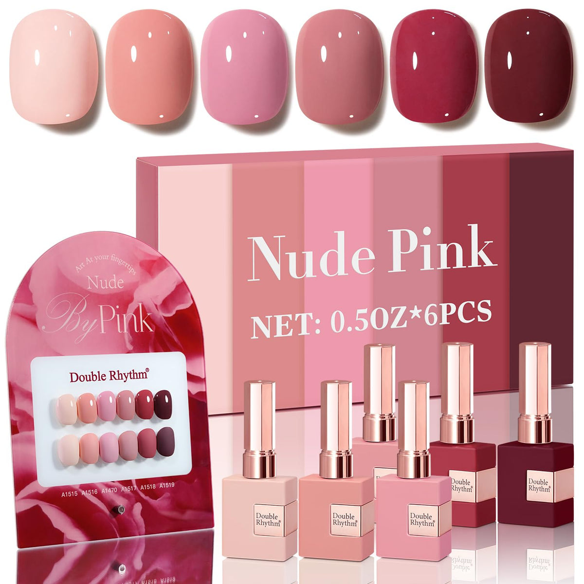 Double Rhythm burgundy red gel polish bottle for bold salon-ready nails