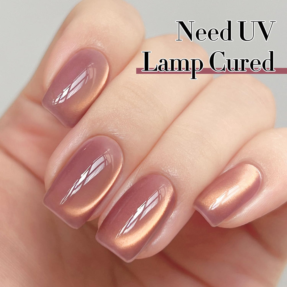 Double Rhythm golden violet shade yields chic, fashion forward nails