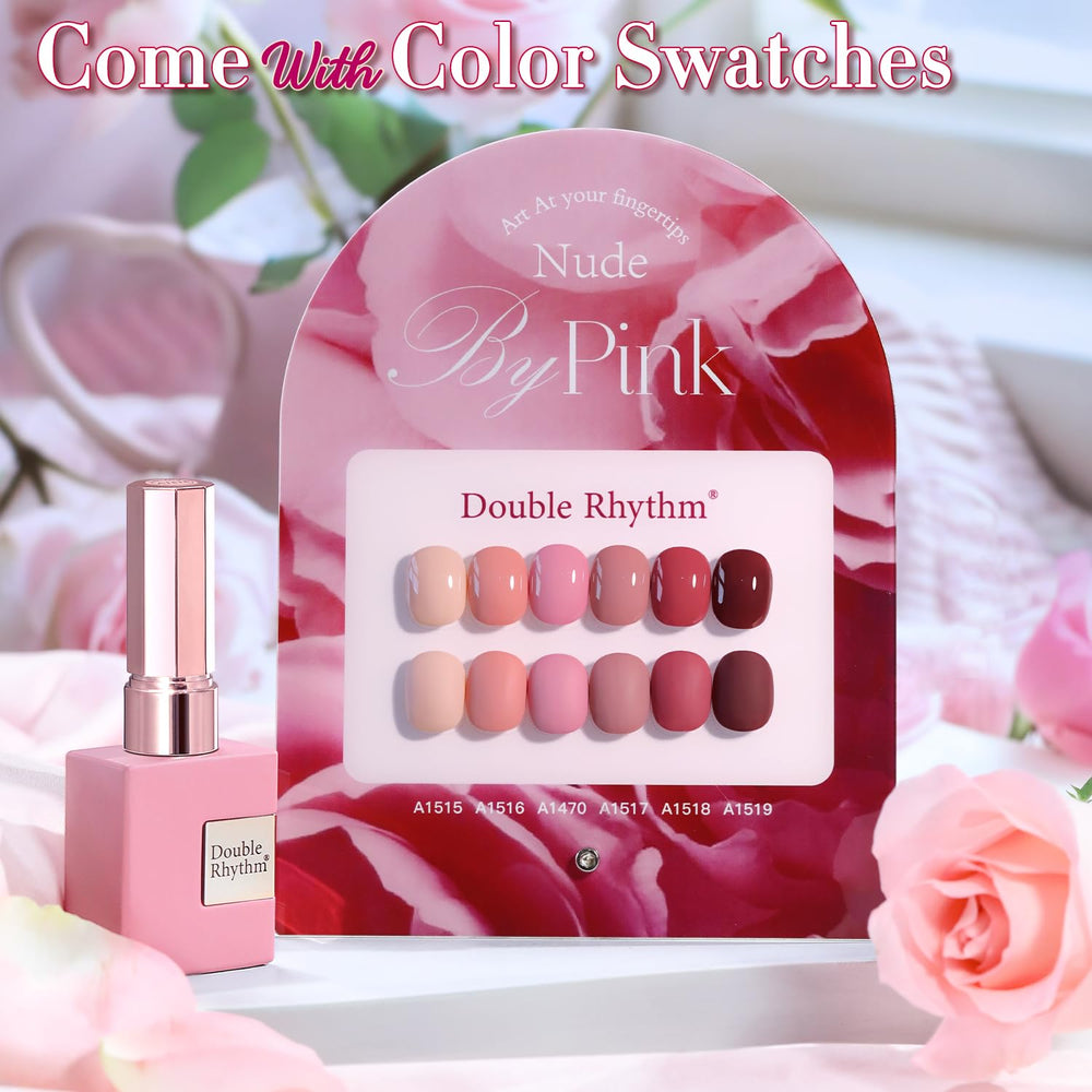Double Rhythm nude pink gel polish swatch shows subtle everyday shine