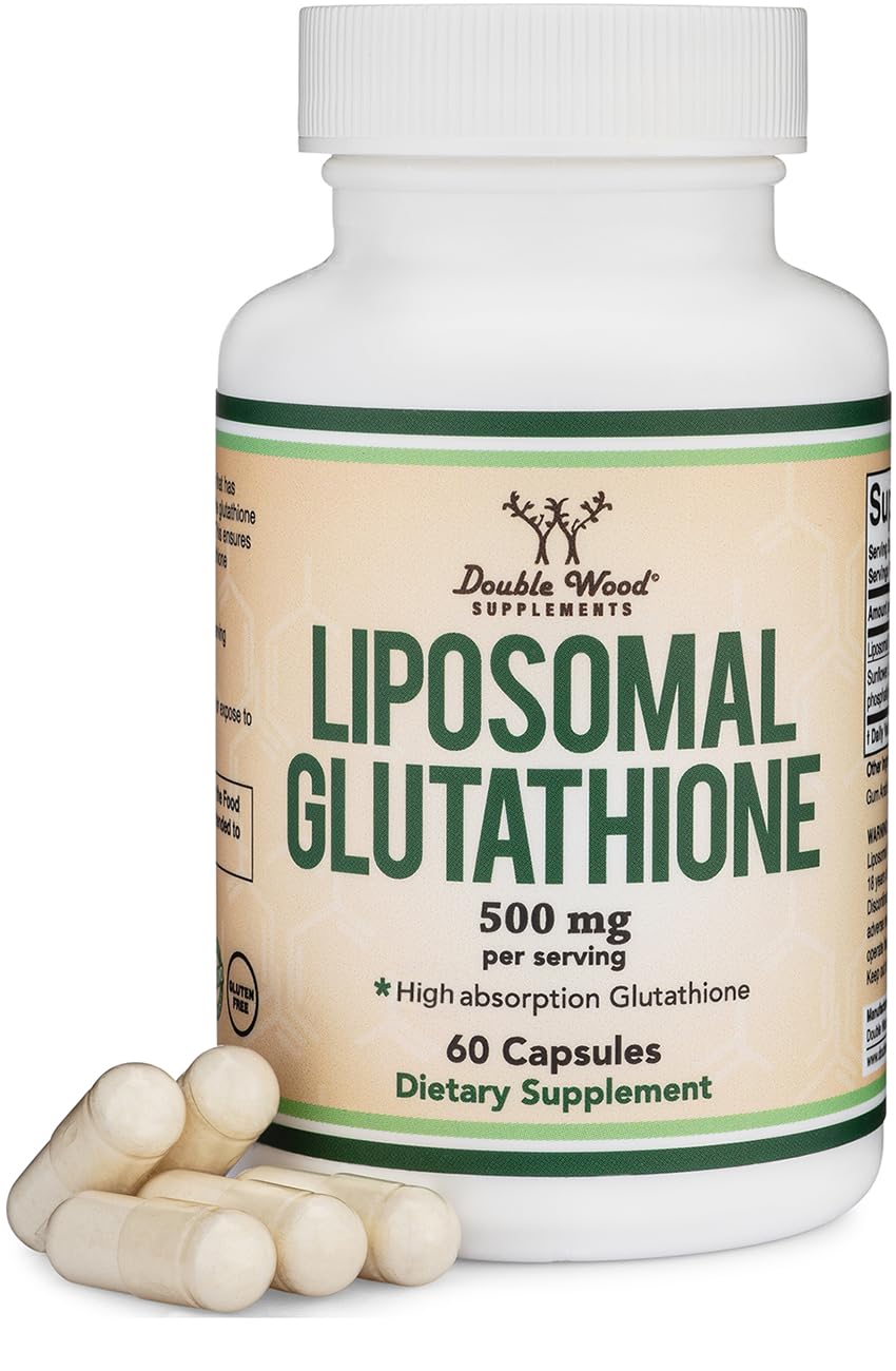 Double Wood Liposomal Glutathione bottle for easy daily antioxidant support.