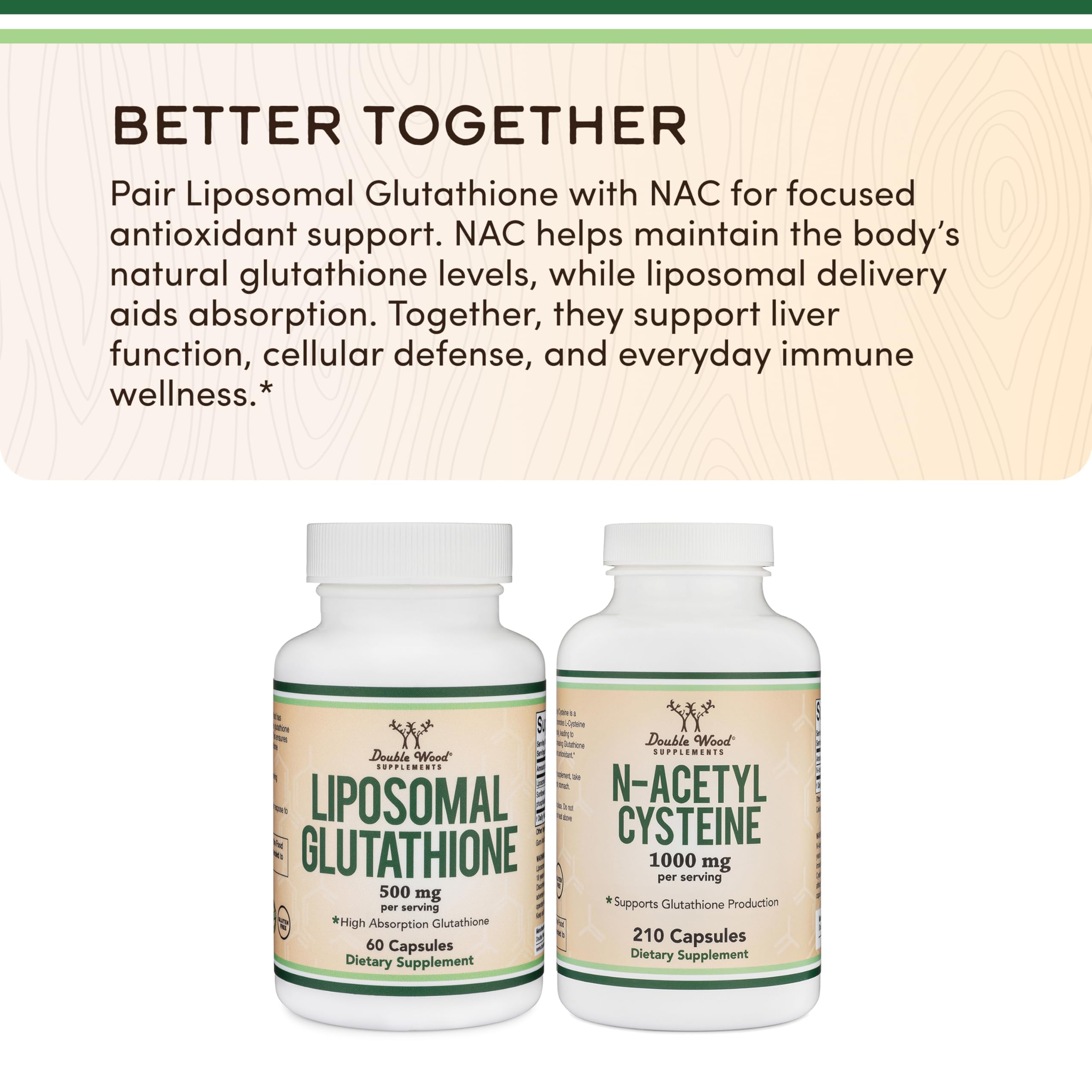 Capsules and bottle demonstrate easy daily use and serving size.
