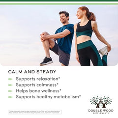 Double Wood Magnesium Chloride dosage label close-up for precise 1,000 mg servings and intake planning.