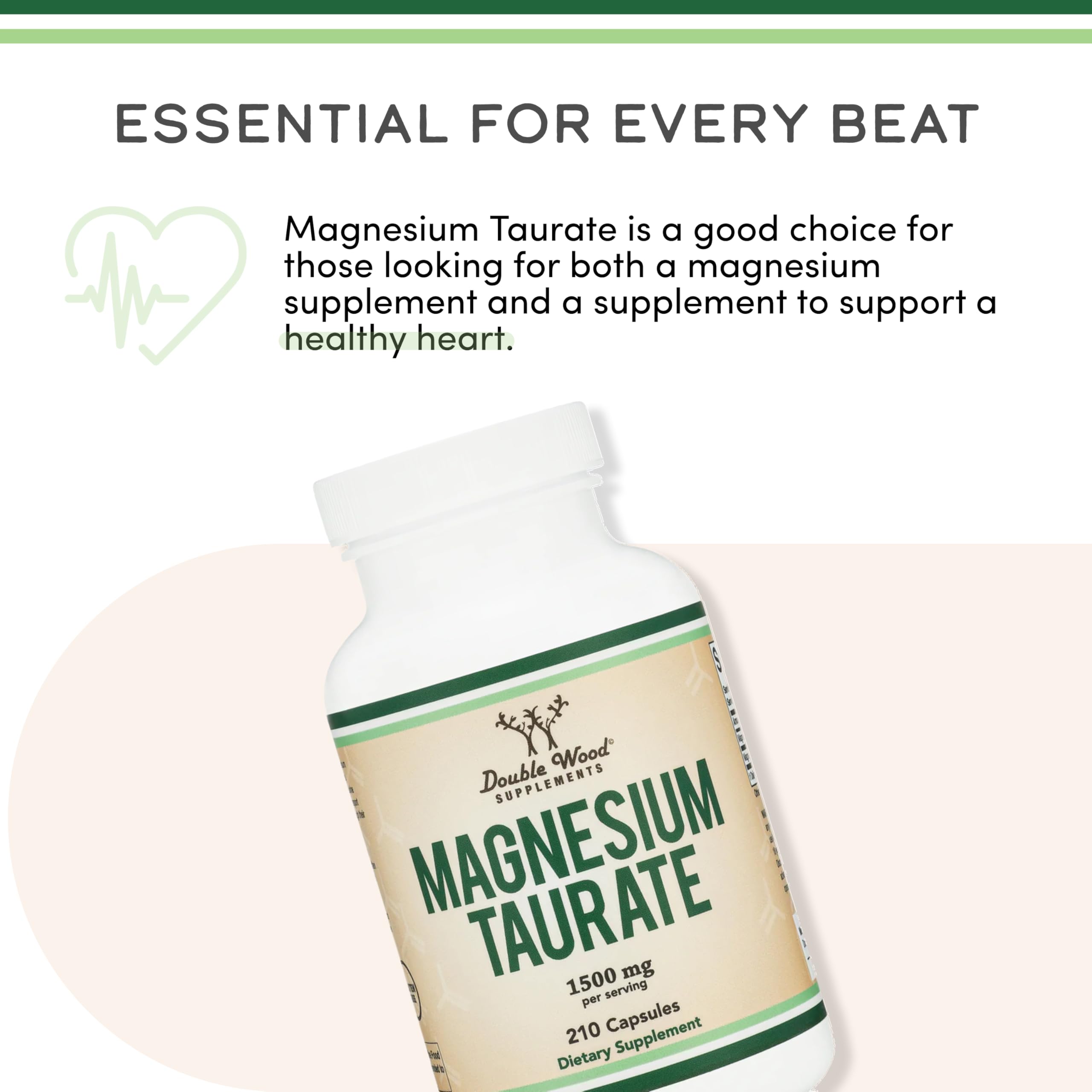 Double Wood Magnesium Taurate made in USA badge on packaging