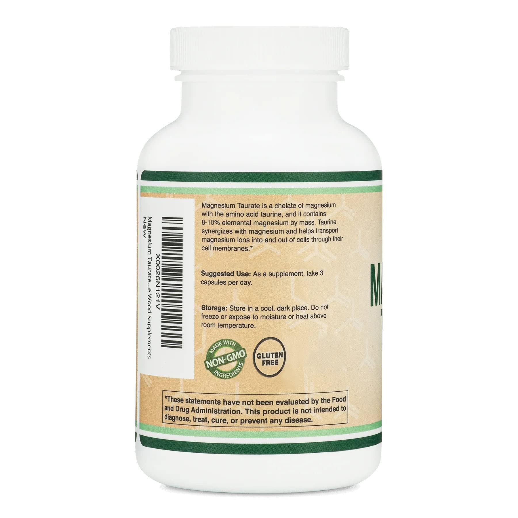Double Wood Magnesium Taurate vegan capsules as a plant-based option