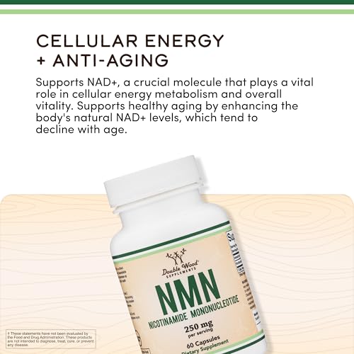 Double Wood NMN powder in dispensing jar ready to use in drinks.