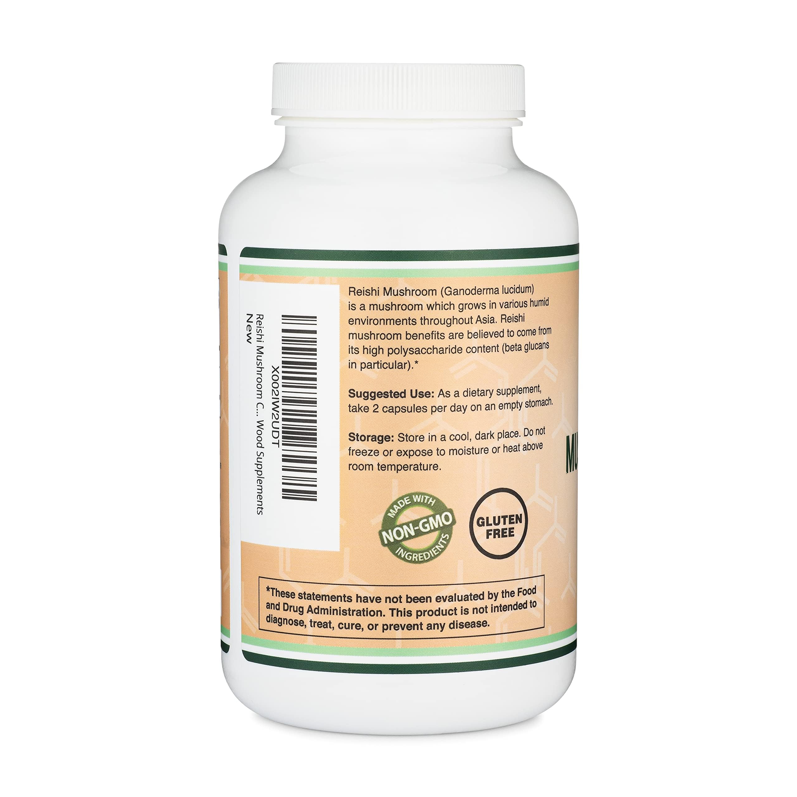 Double Wood Reishi packaging image communicates value with a long 150-day supply