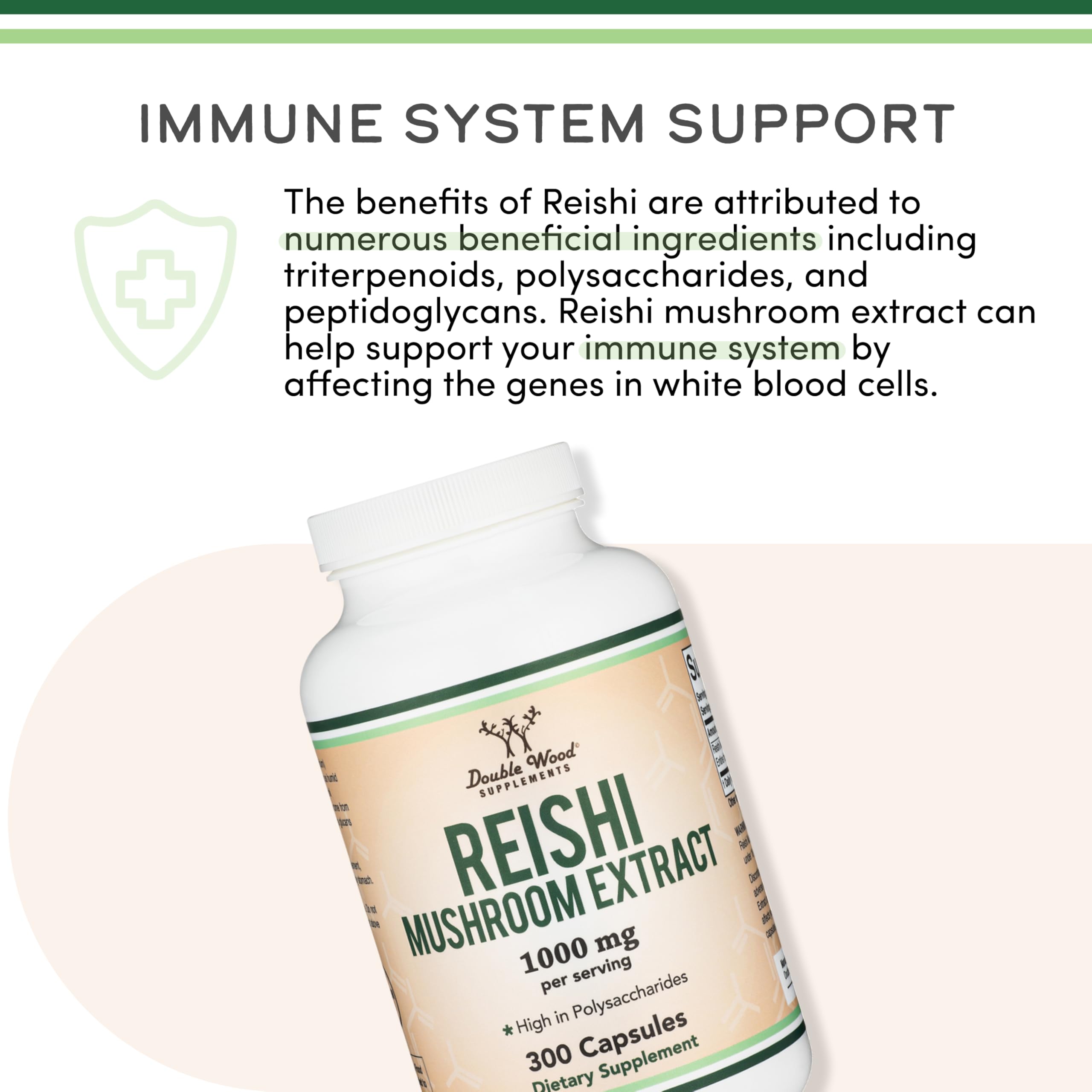 Double Wood Reishi powder closeup emphasizes whole fruiting body and mycelium in product