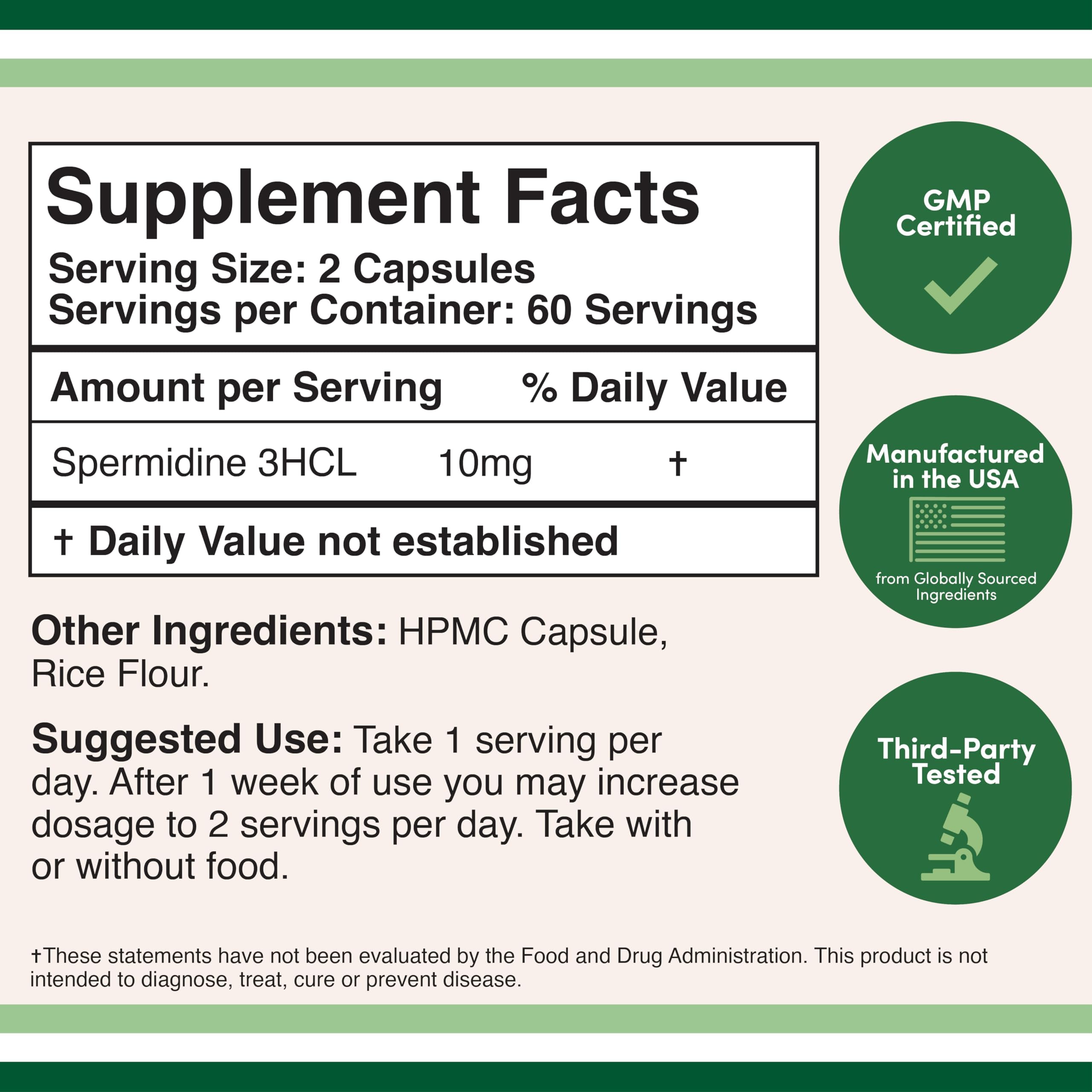 Double Wood Spermidine capsules for easy daily supplementation