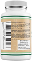 Double Wood Spermidine facts panel with clearly listed spermidine content