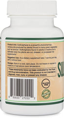 Double Wood Sulforaphane packaging highlighting vegan-safe formulation