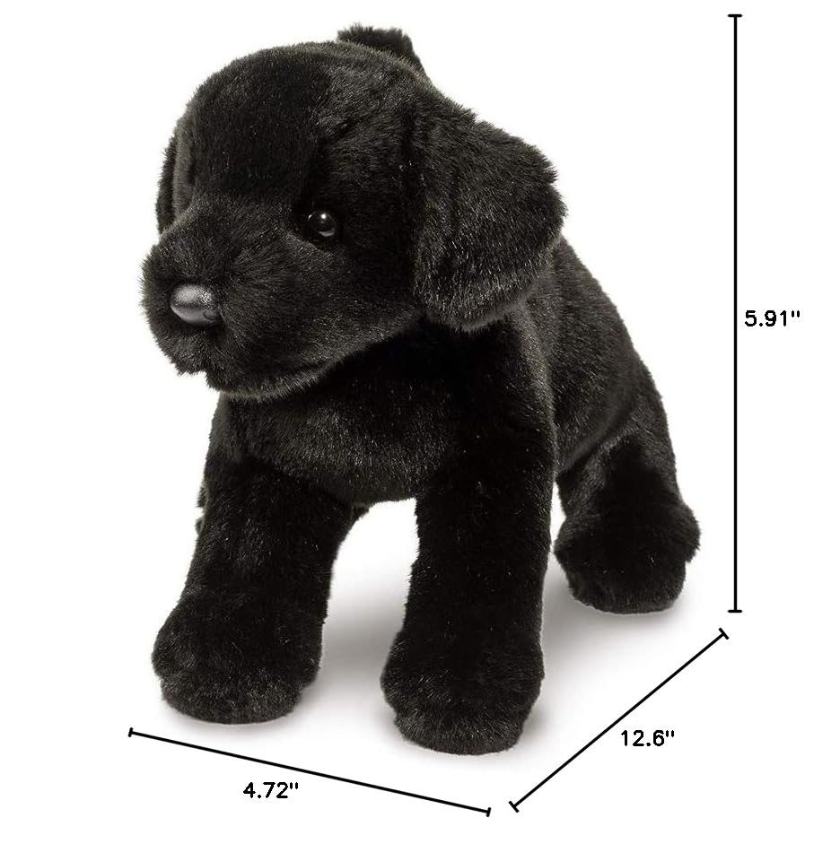 Douglas Brewster Black Lab plush surface washable for easy cleaning.