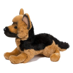 Douglas General German Shepherd Plush ears and eyes express loyalty during cuddle time