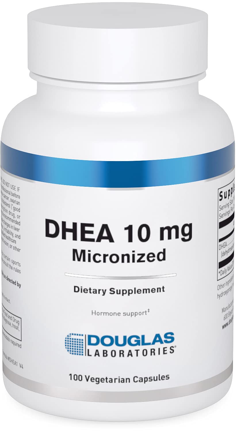 Douglas Laboratories DHEA 10 mg capsules bottle indicating hormone balance support.