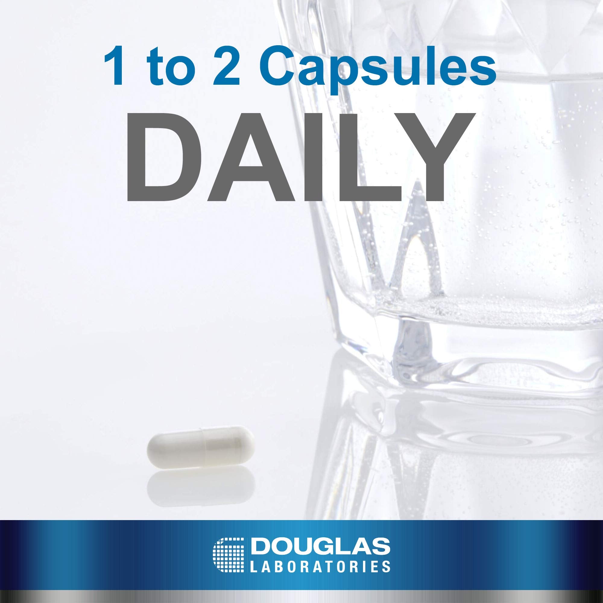 Label detail on Douglas Laboratories DHEA bottle highlights dosage and ingredients.