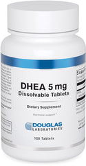 Douglas Laboratories DHEA 5 mg dissolvable tablet in bottle supports hormone balance.