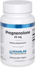 Douglas Laboratories Pregnenolone 25 mg tablets in bottle for daily hormonal balance support.