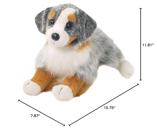 Douglas Sinclair Australian Shepherd plush face detail, lifelike charm for imaginative play