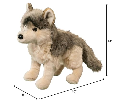Smoke Wolf measures 18 inches, versatile size for play and display