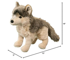 Smoke Wolf measures 18 inches, versatile size for play and display