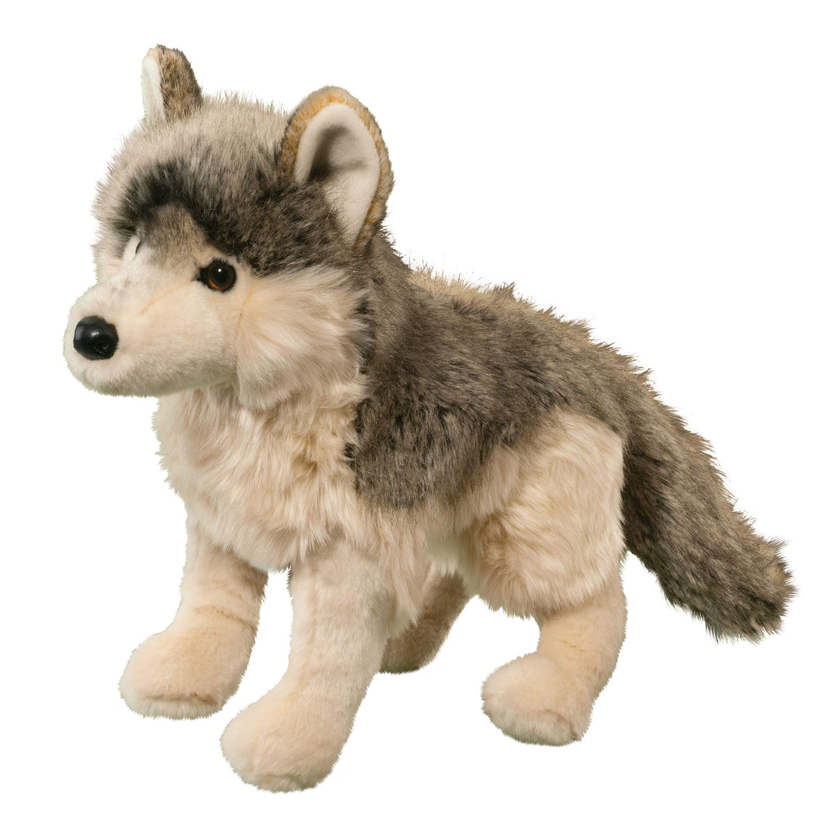 Douglas Smoke Wolf plush with luxurious faux fur coat for cozy hugs