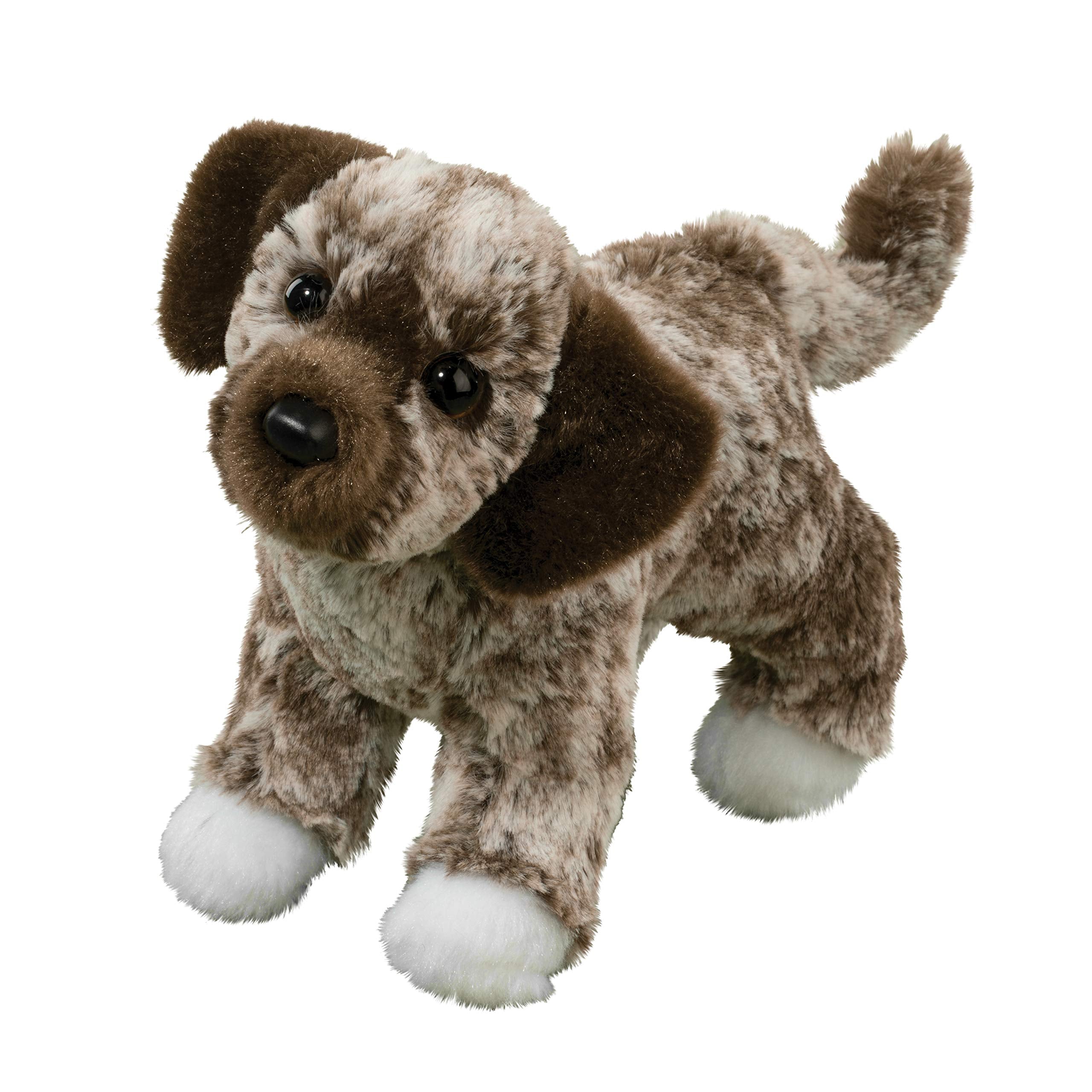 Douglas Spud plush with mottled brown and cream coat for cuddly cuddles