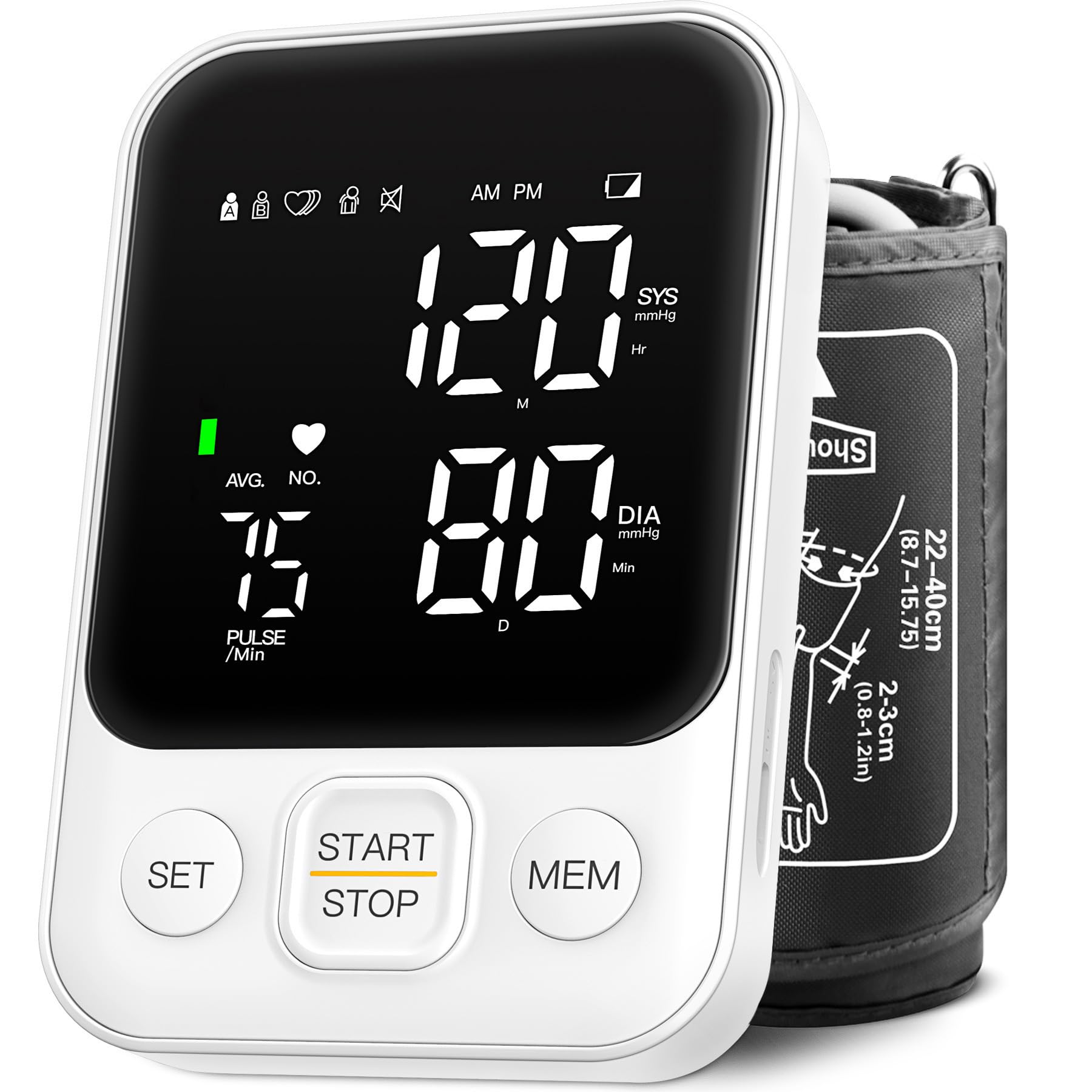 DOUHAO blood pressure monitor with LED backlit display for clear readings day or night