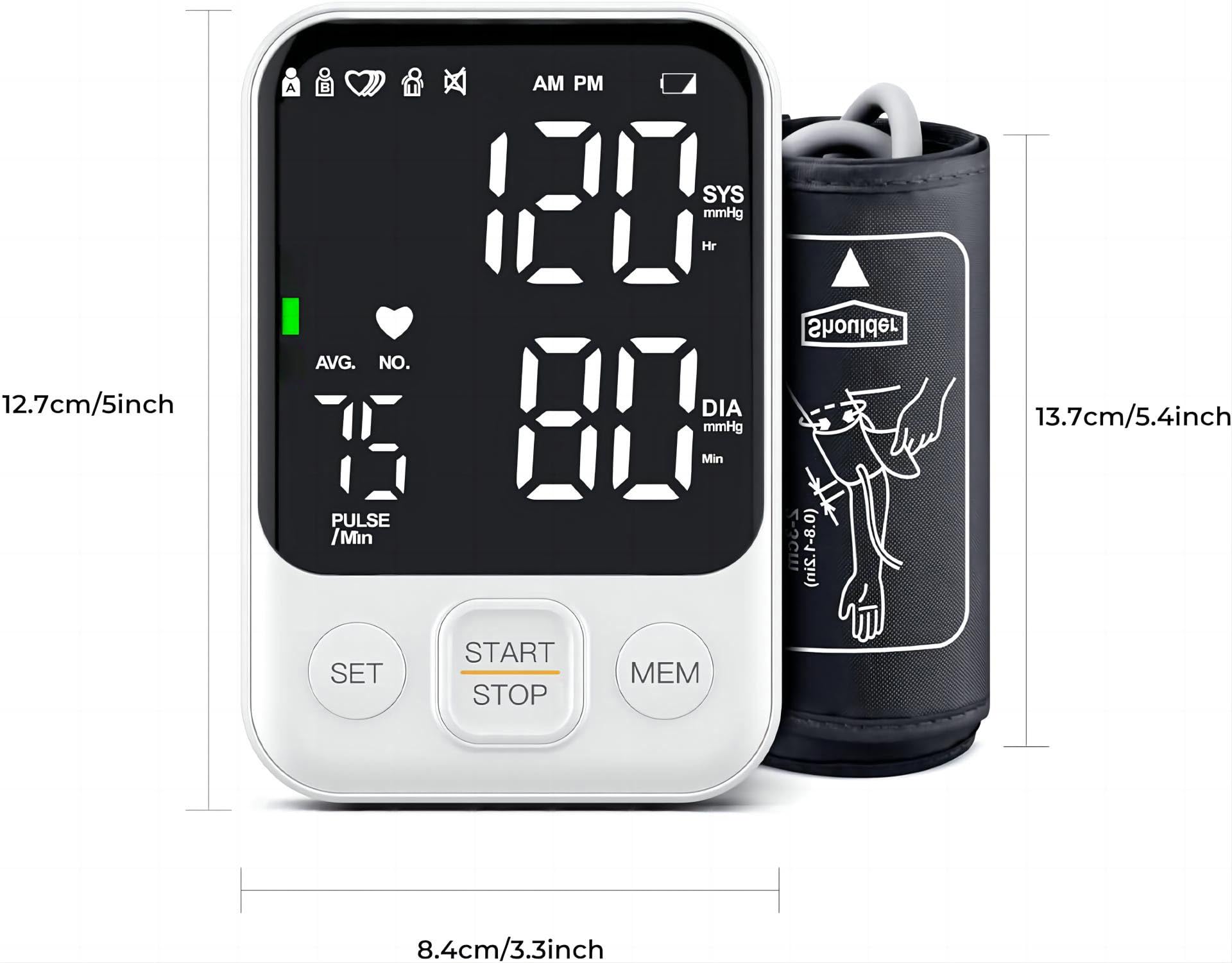 Memory capacity of up to 240 readings across two users