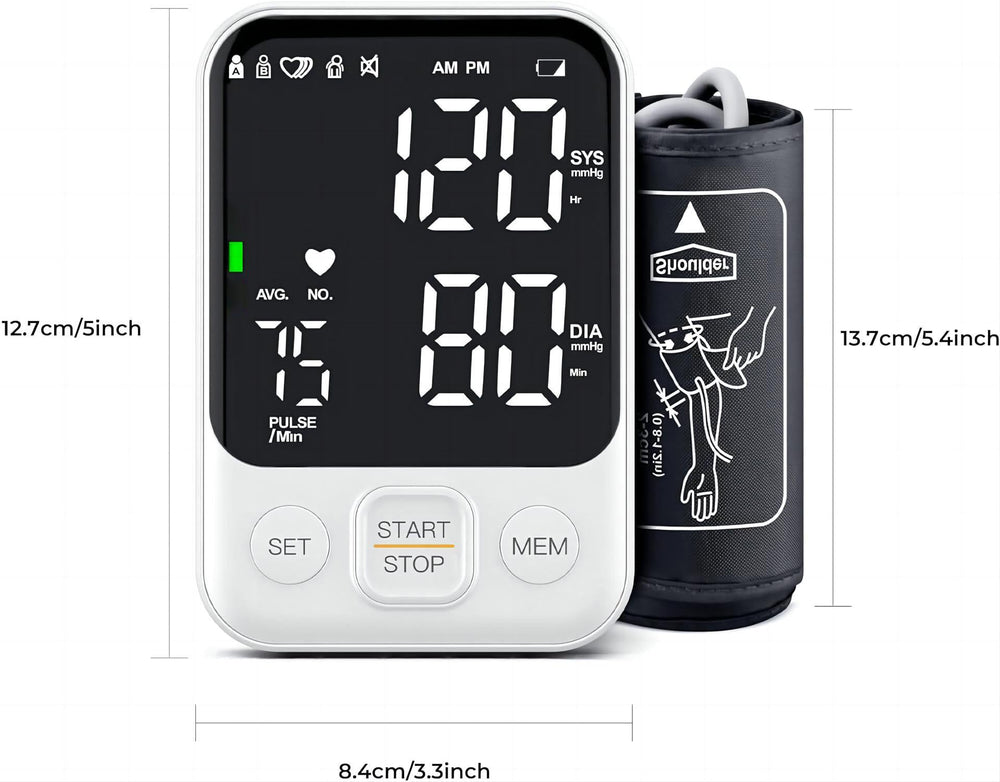 Memory capacity of up to 240 readings across two users