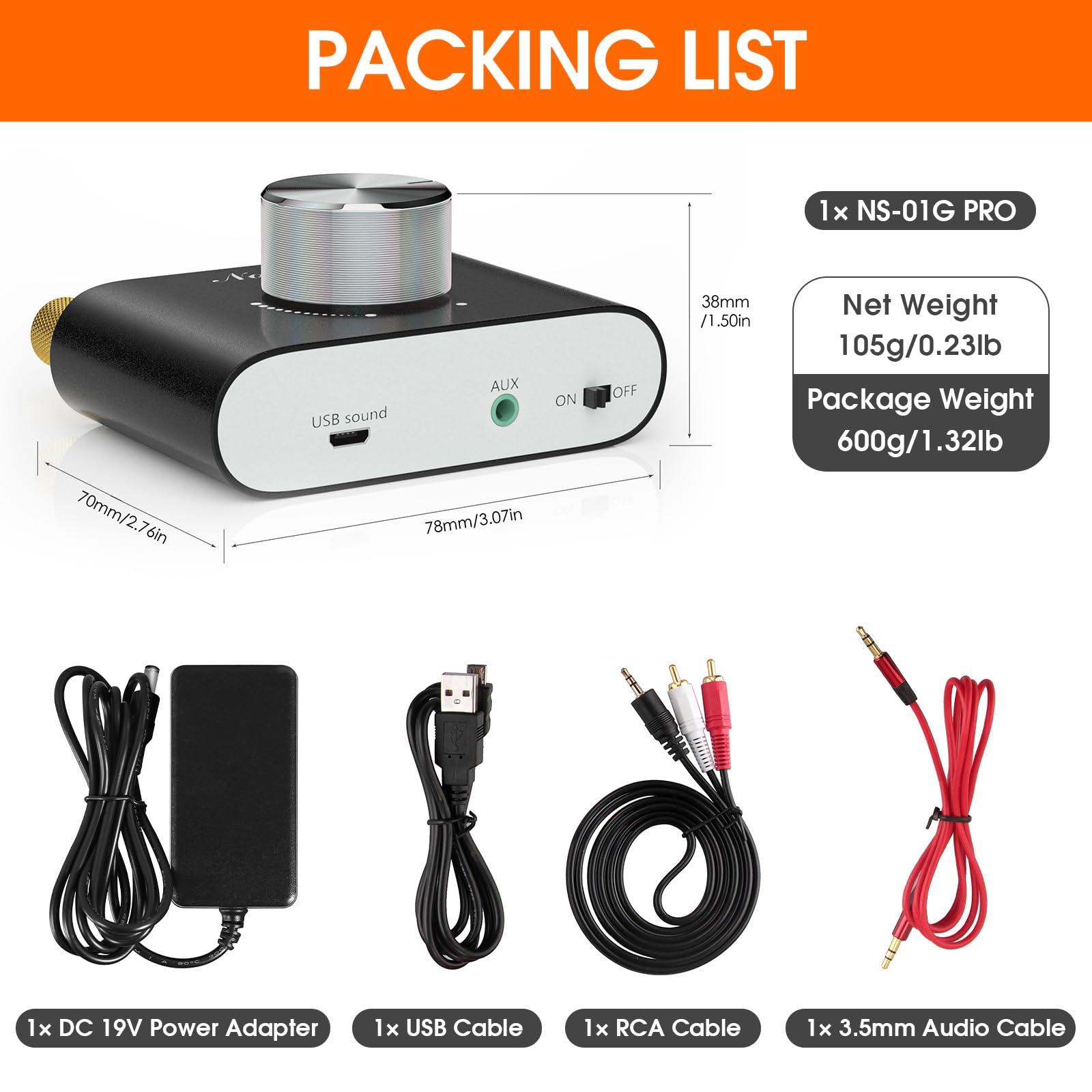 Douk Audio Nobsound Mini Bluetooth 5.0 amplifier AUX cable for versatile listening
