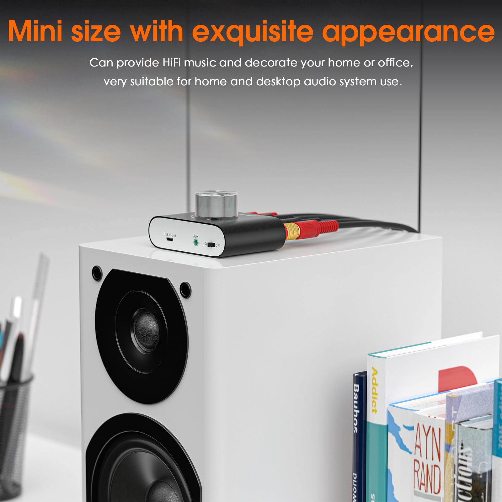Douk Audio Nobsound Mini Bluetooth 5.0 amplifier in box with cables ready for use