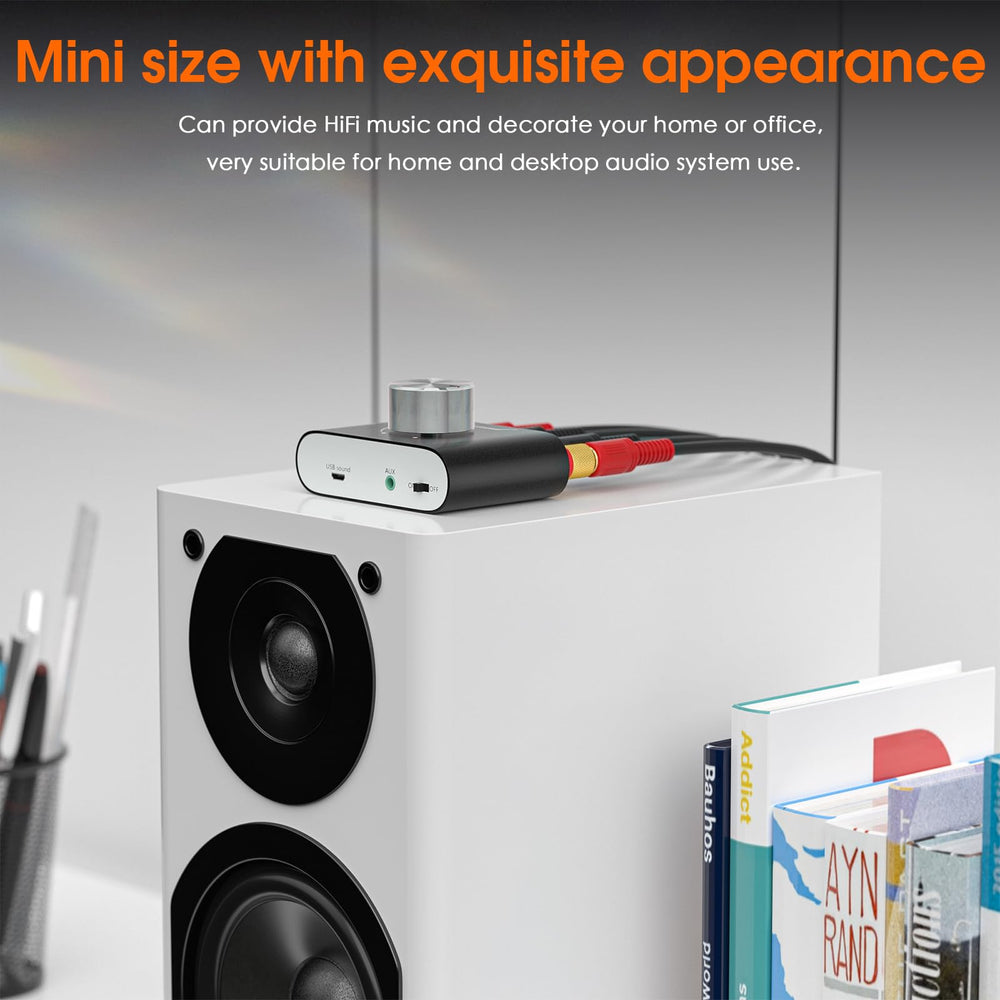 Douk Audio Nobsound Mini Bluetooth 5.0 amplifier in box with cables ready for use