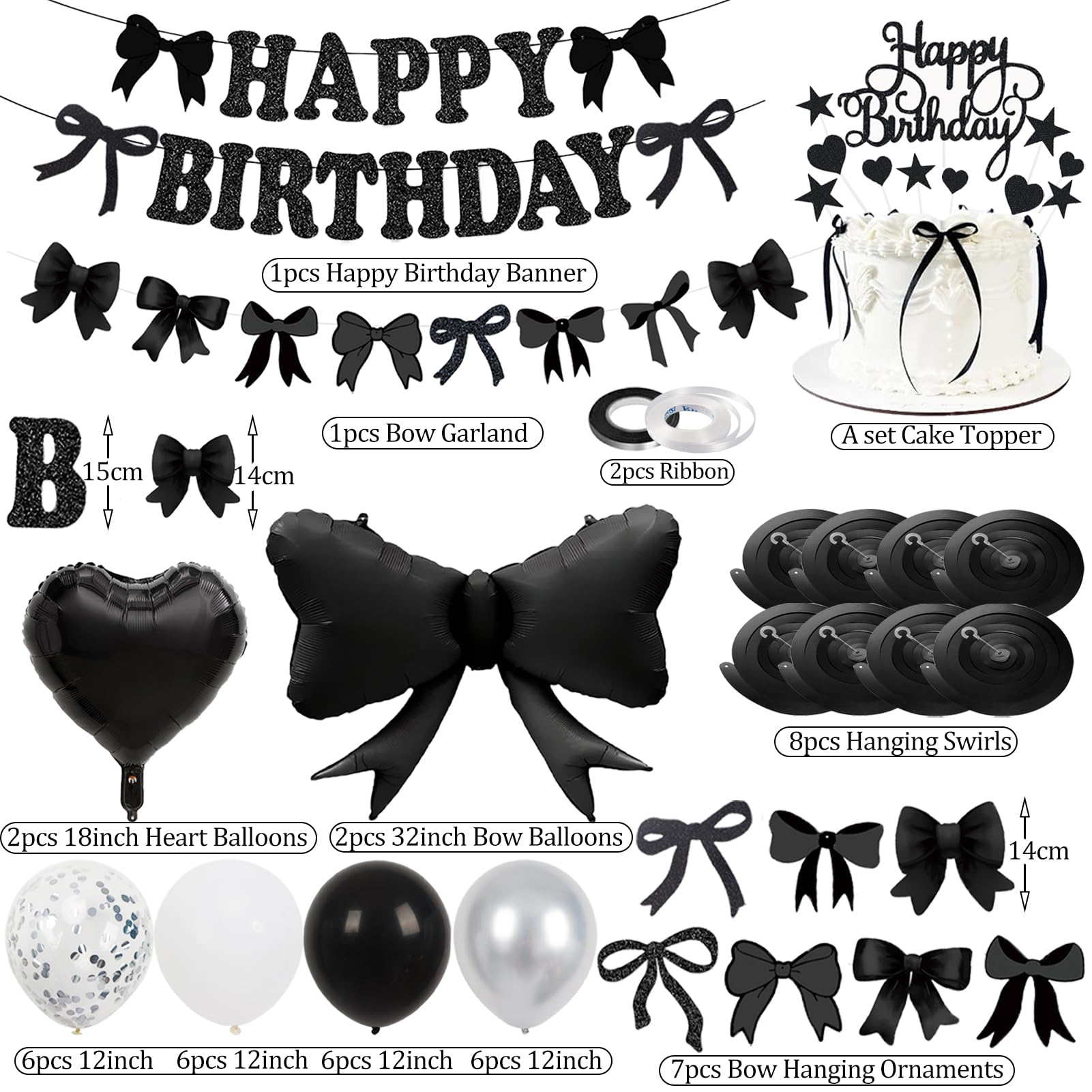 Douvelue Bow Hanging Garland creates chic party backdrop.