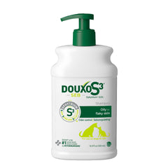 Douxo S3 Seb Shampoo bottle front for seborrheic skin care on dogs and cats.