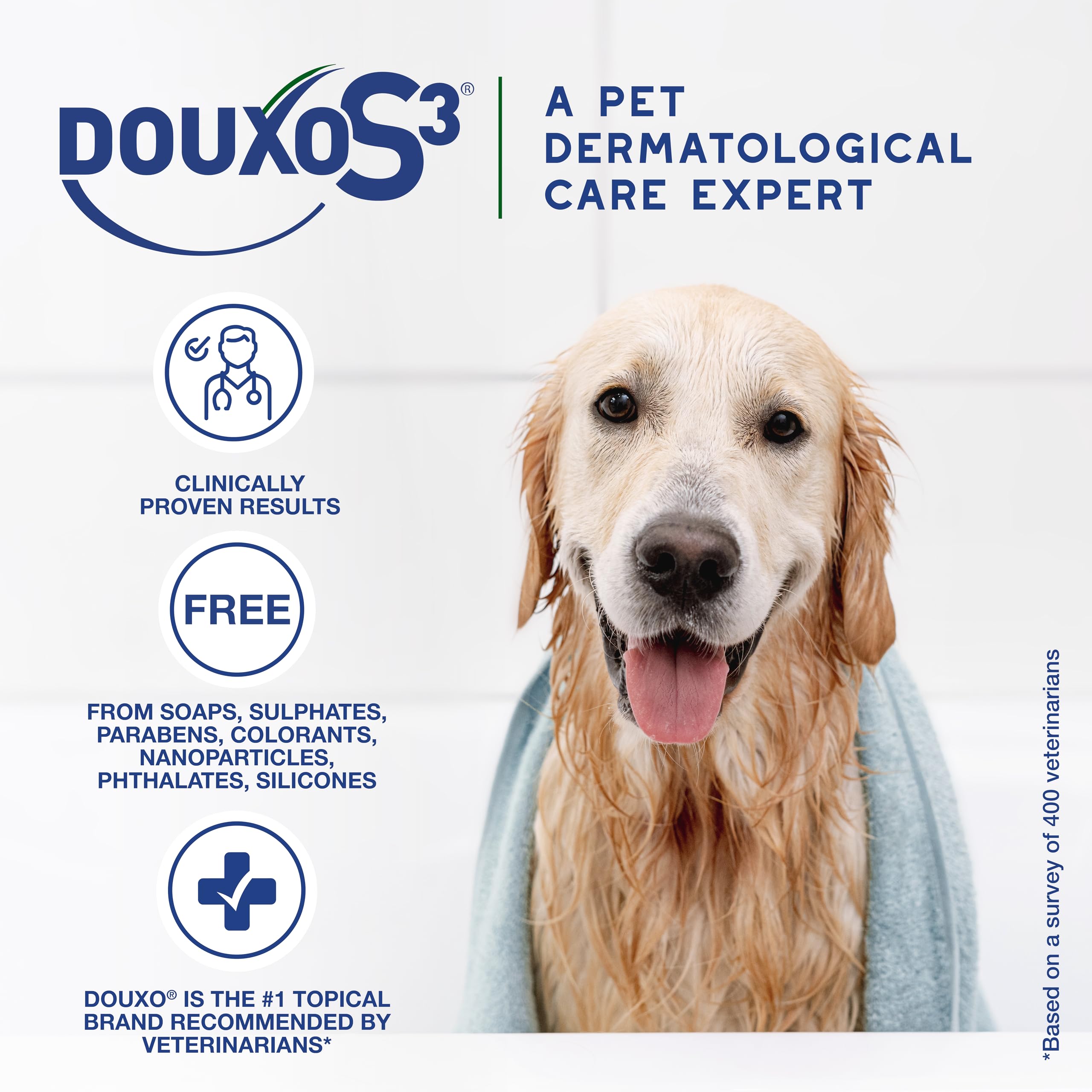 Douxo S3 Seb Shampoo-treated coat looks soft and shiny after wash.