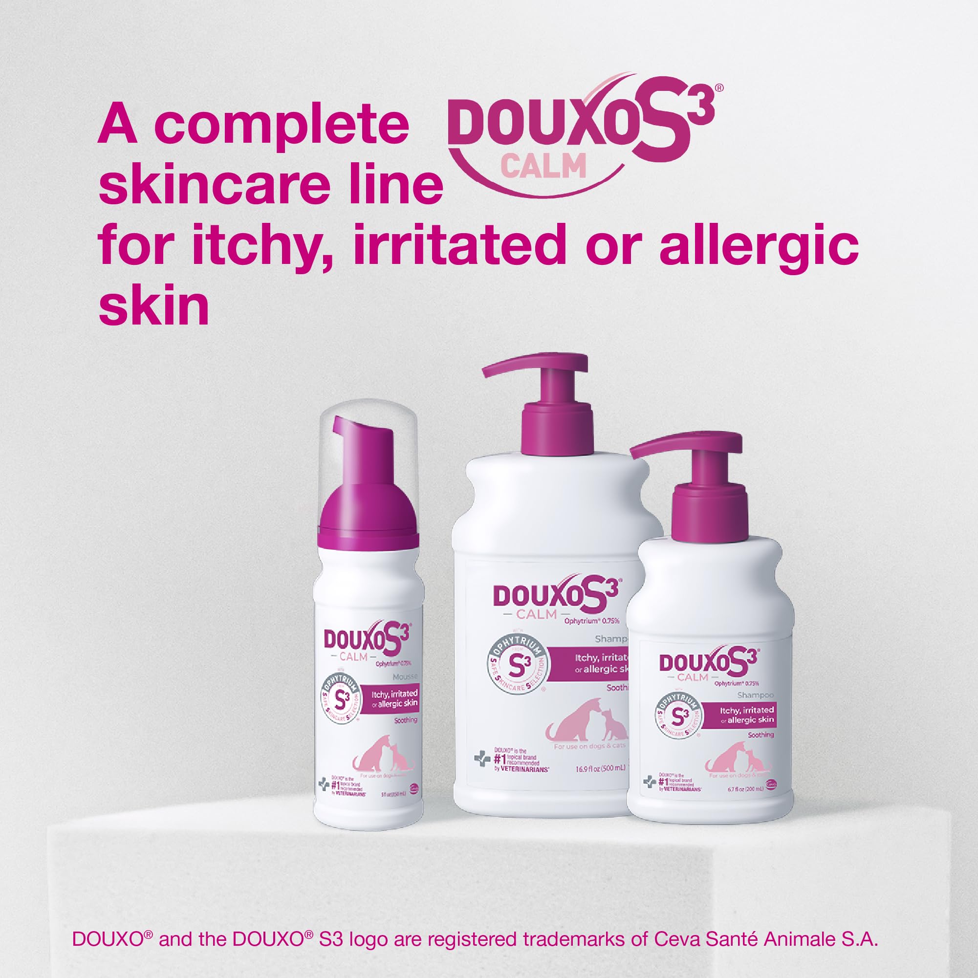 Douxo S3 Calm Mousse close-up of Ophytrium ingredient label.