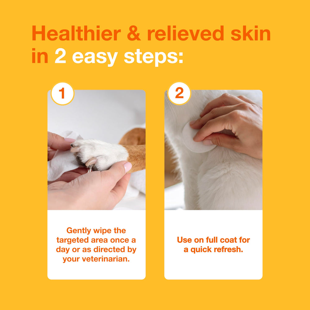 Douxo S3 Pyo Pads visual emphasizes skin barrier support for hydrated, healthy-looking skin.