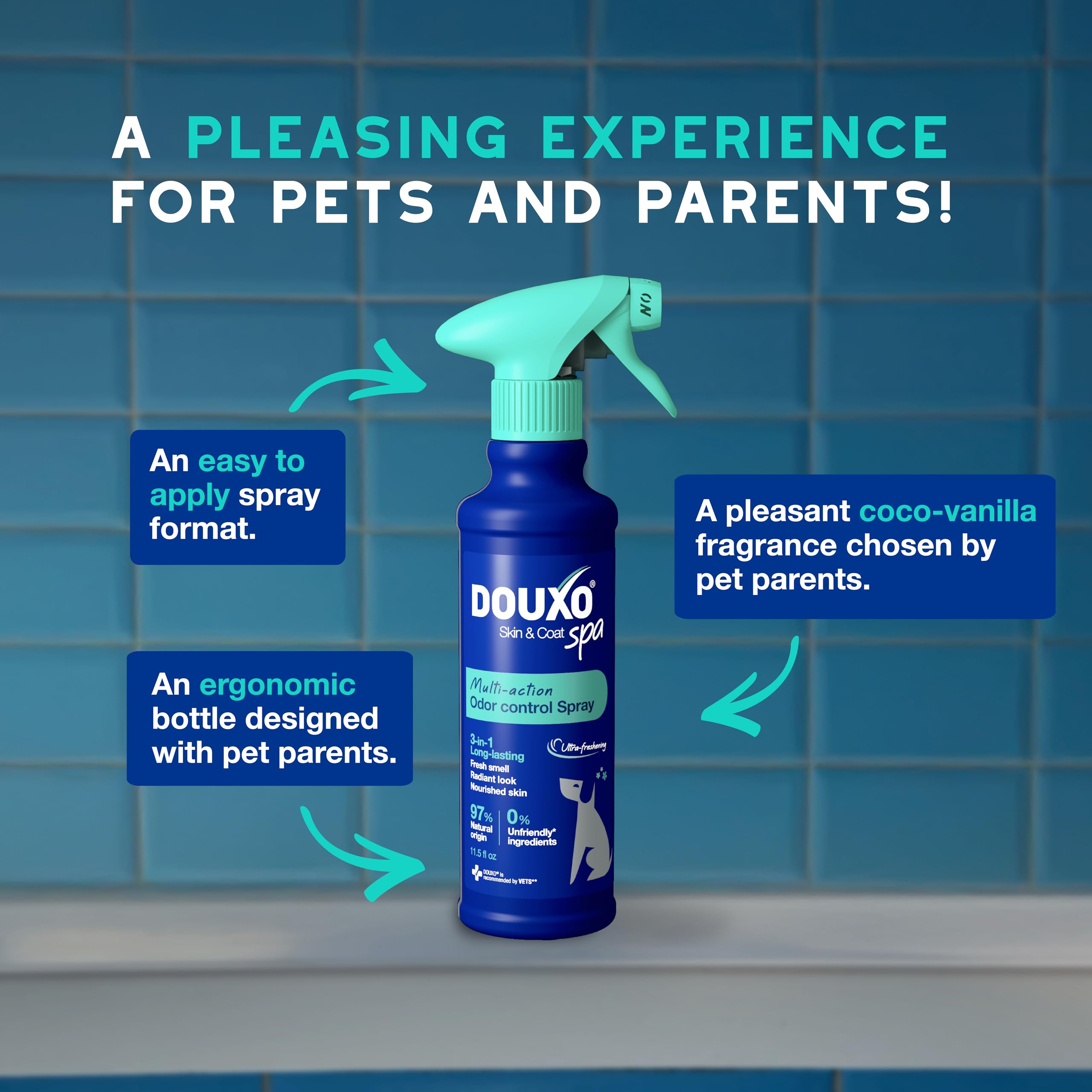 DOUXO spa products shown together for a full grooming routine.
