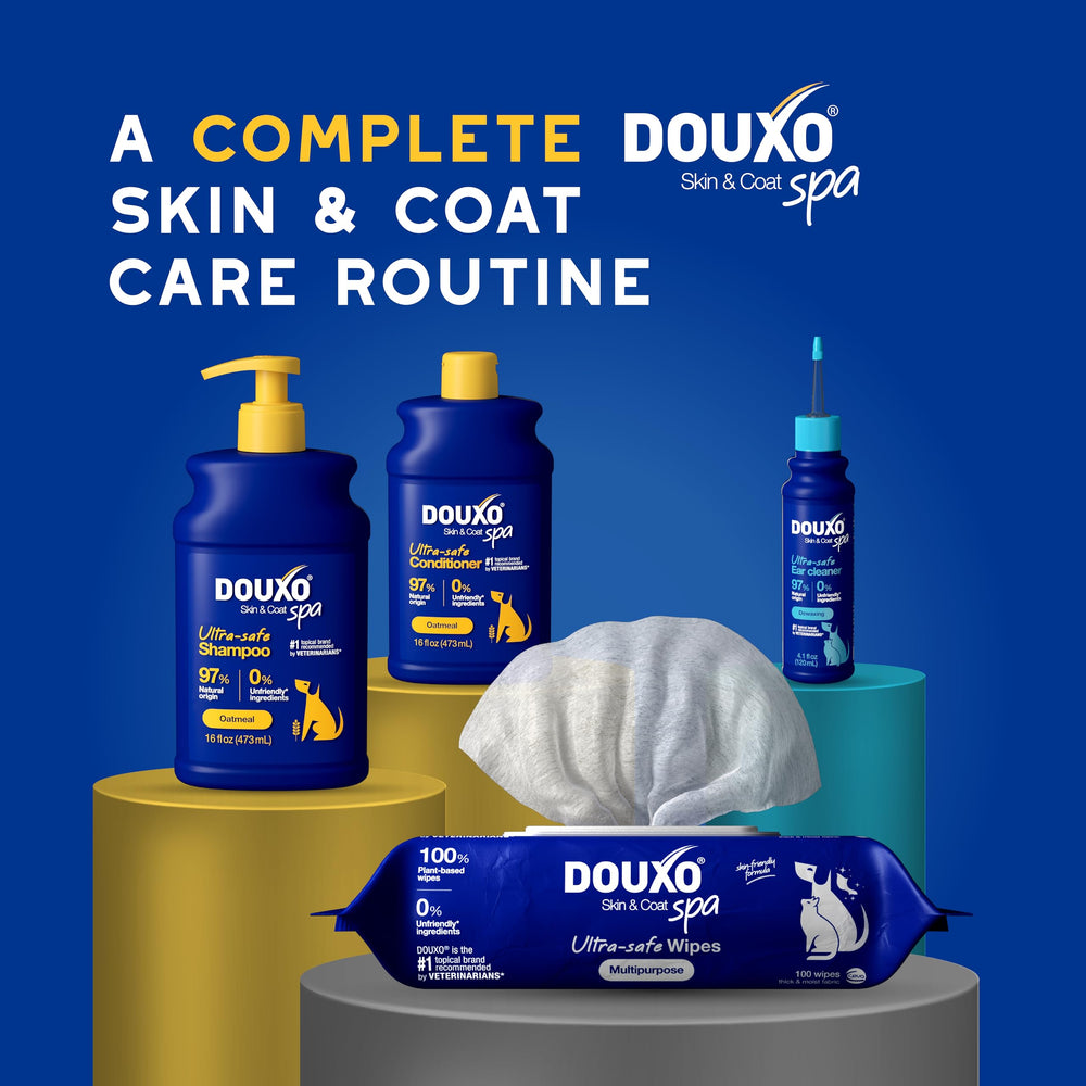 Soft, radiant coat achieved with Douxo conditioner
