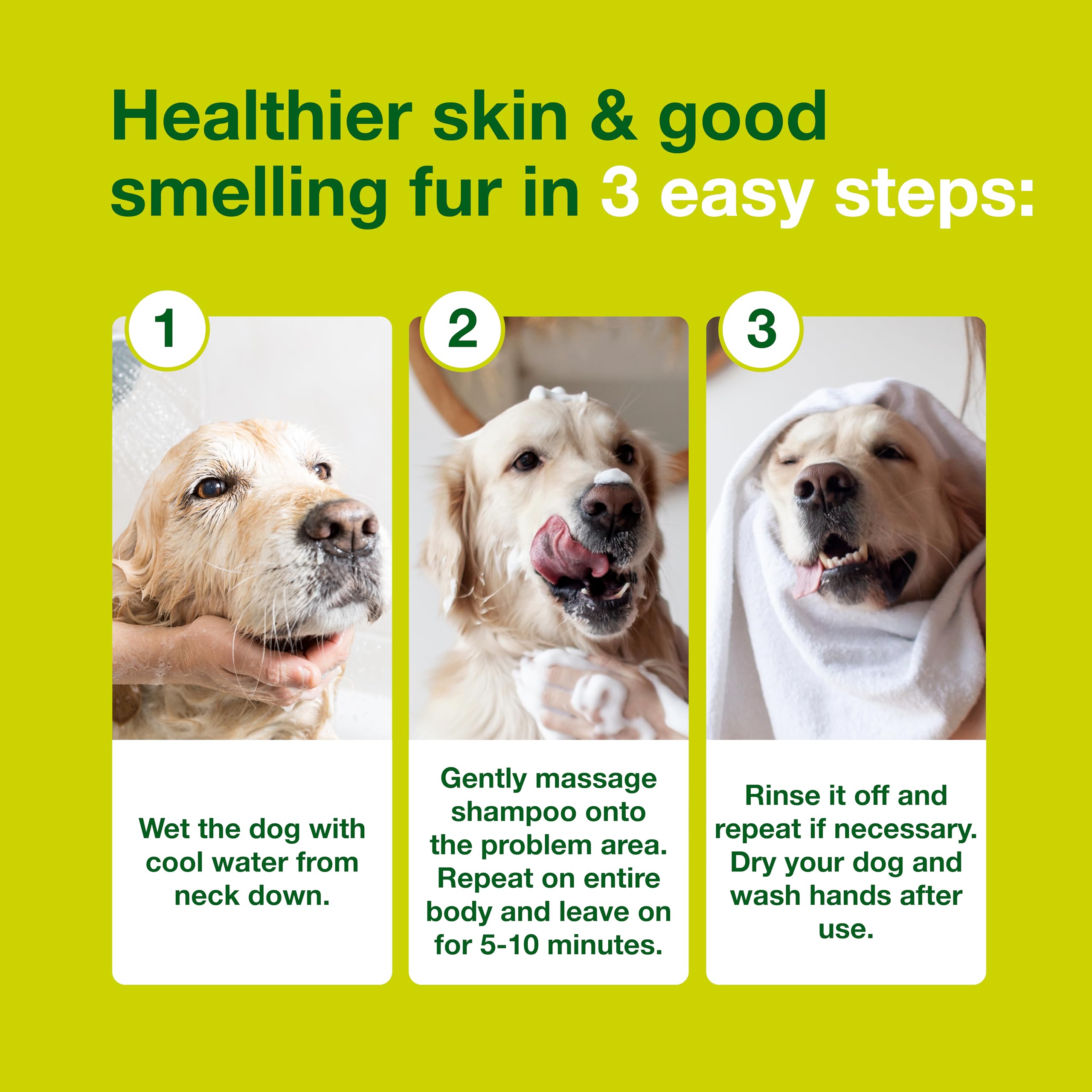 DOUXO S3 SEB shampoo detangles fur for a smoother coat.