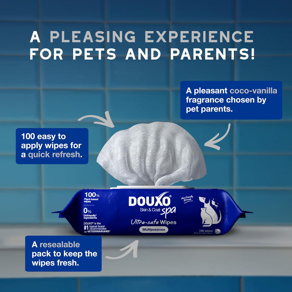 DOUXO Skin and Coat SPA wipes almond protein benefits for coat