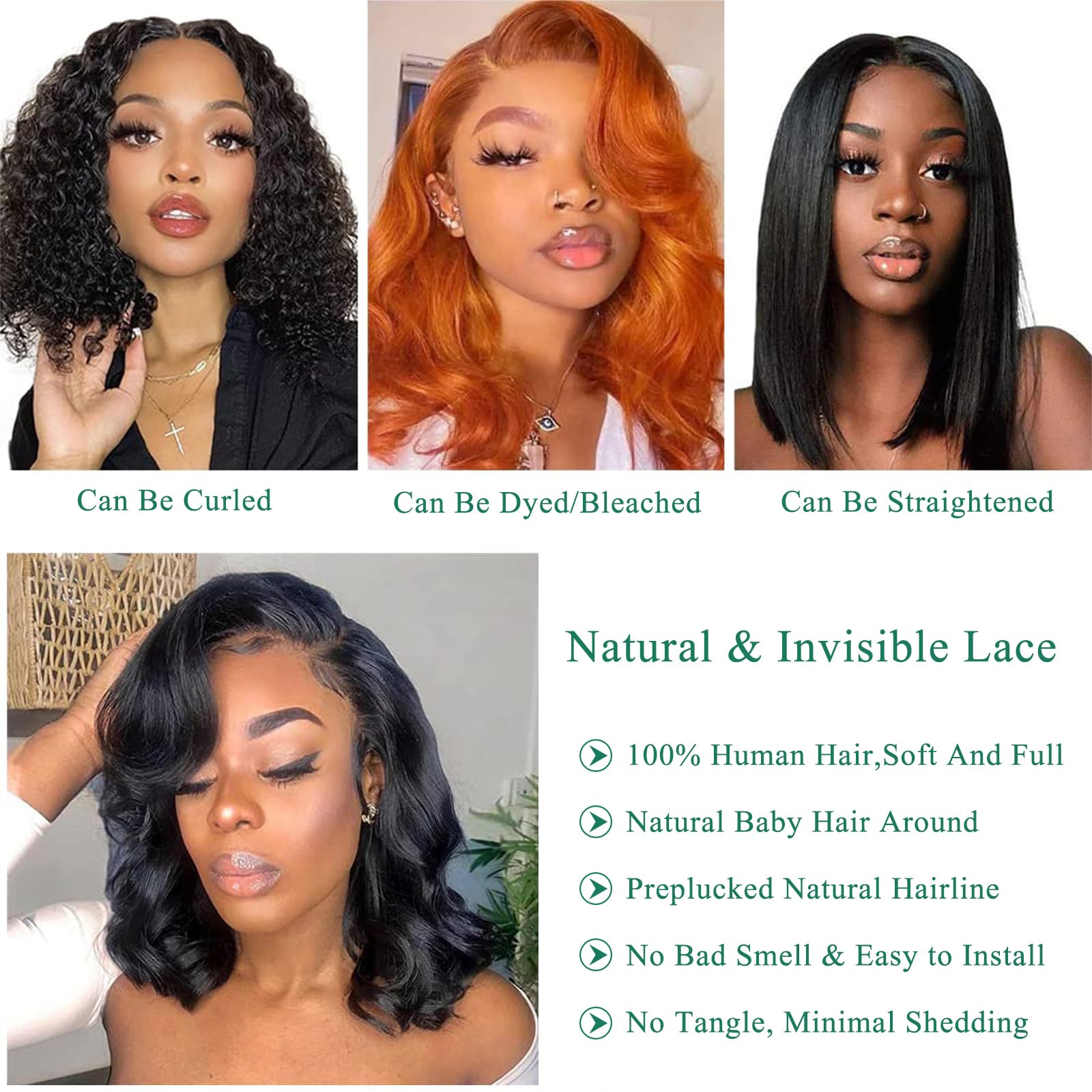 Douyin Bob Wig with body wave texture for natural movement.