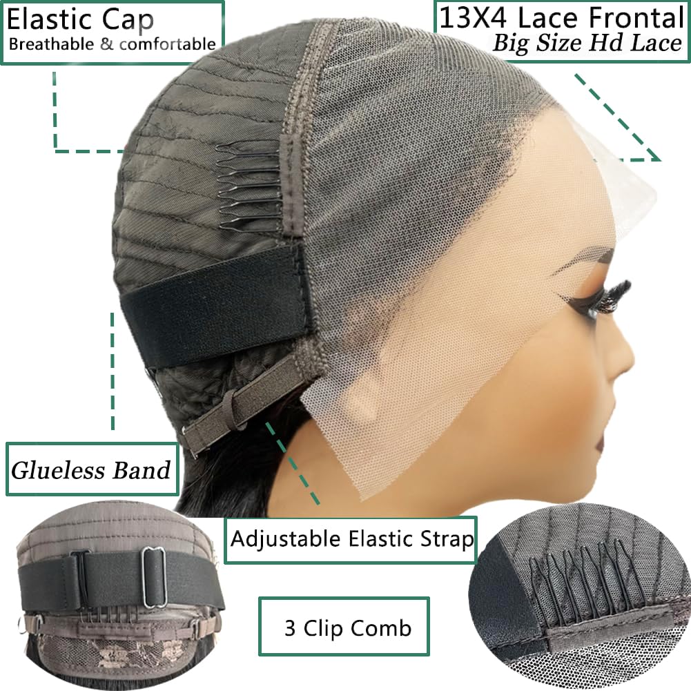 Douyin Bob Wig cap with 3 combs and adjustable straps for security.