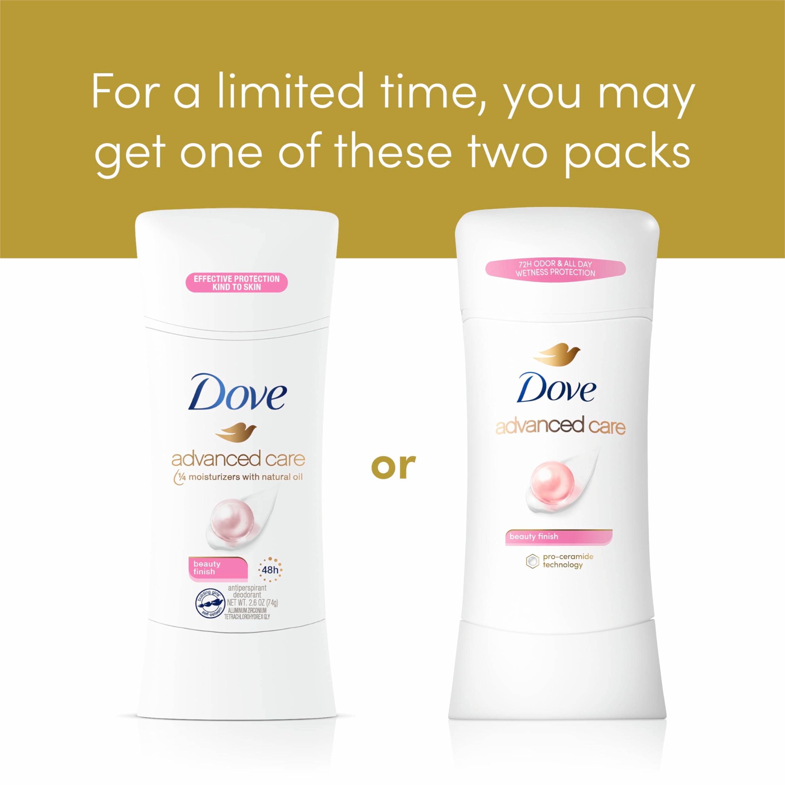 Product label highlights 72-hour odor control and all-day protection.