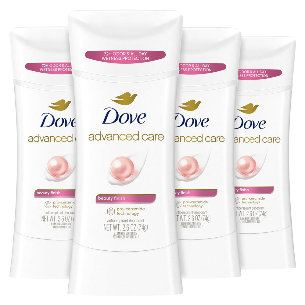 Dove Advanced Care Beauty Finish Stick packaging, travel-friendly and compact.