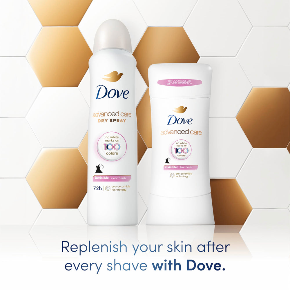 Dove Advanced Care Clear Finish Stick fragrance with pineapple, pear, and rose scent.